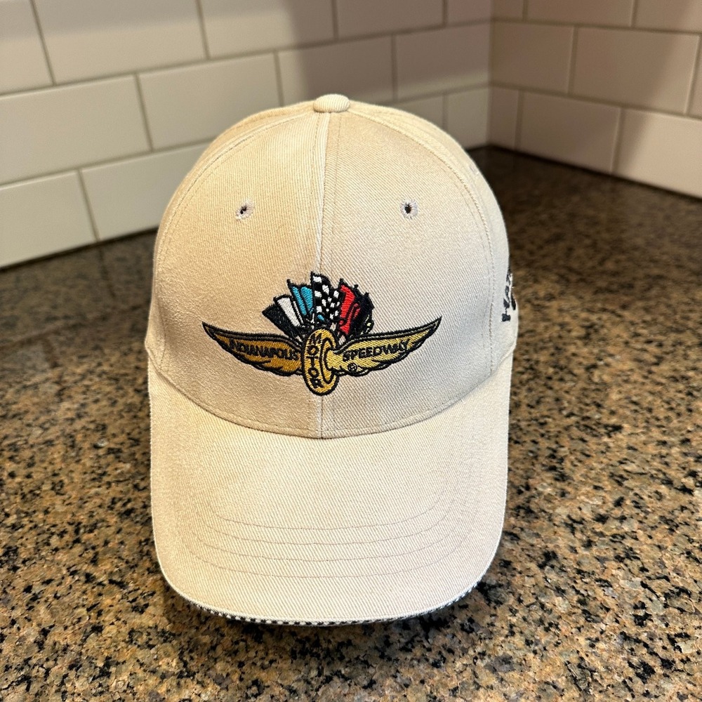 Vtg Indianapolis Motor Speedway Hatworld Safety Patrol Hat Beige
